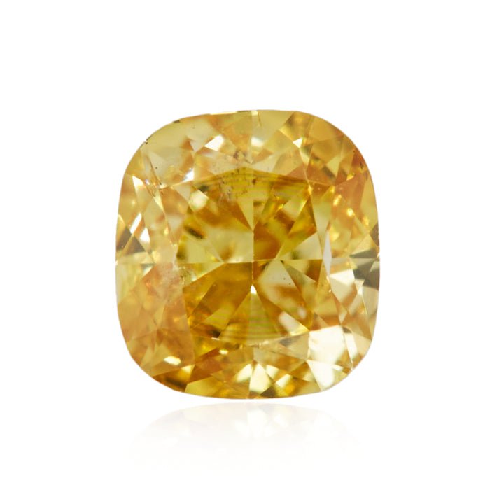 0.21 Carat Fancy Intense Orangy Yellow Square Cushion Diamond