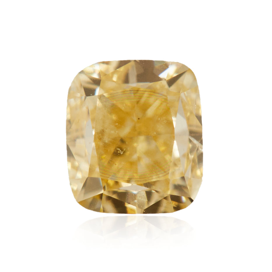 0.24 Carat Fancy Light Orangy Yellow Cushion Diamond