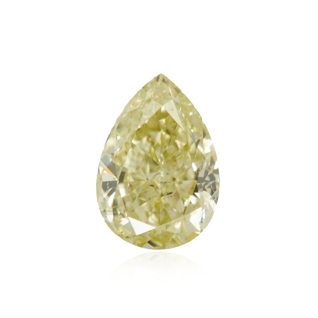 0.30 Carat Fancy Light Greenish Yellow Pear Diamond