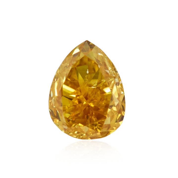 0.26 Carat Fancy Intense Orangy Yellow Pear Diamond