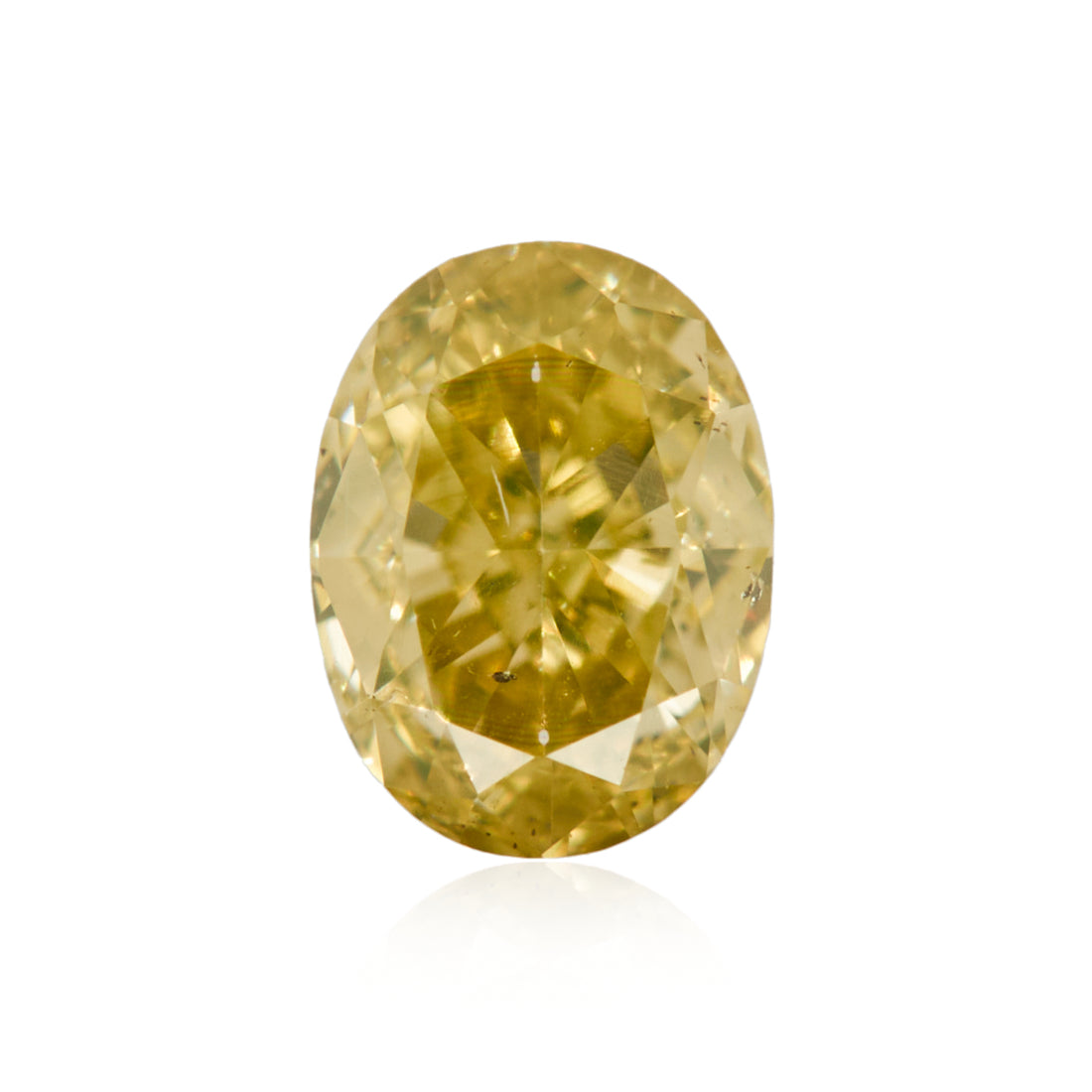 0.24 Carat Fancy Greenish Yellow Oval Diamond