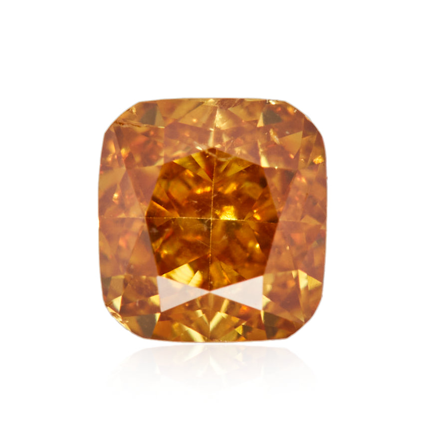 0.20 Carat Fancy Deep Yellow Orange Cushion Diamond