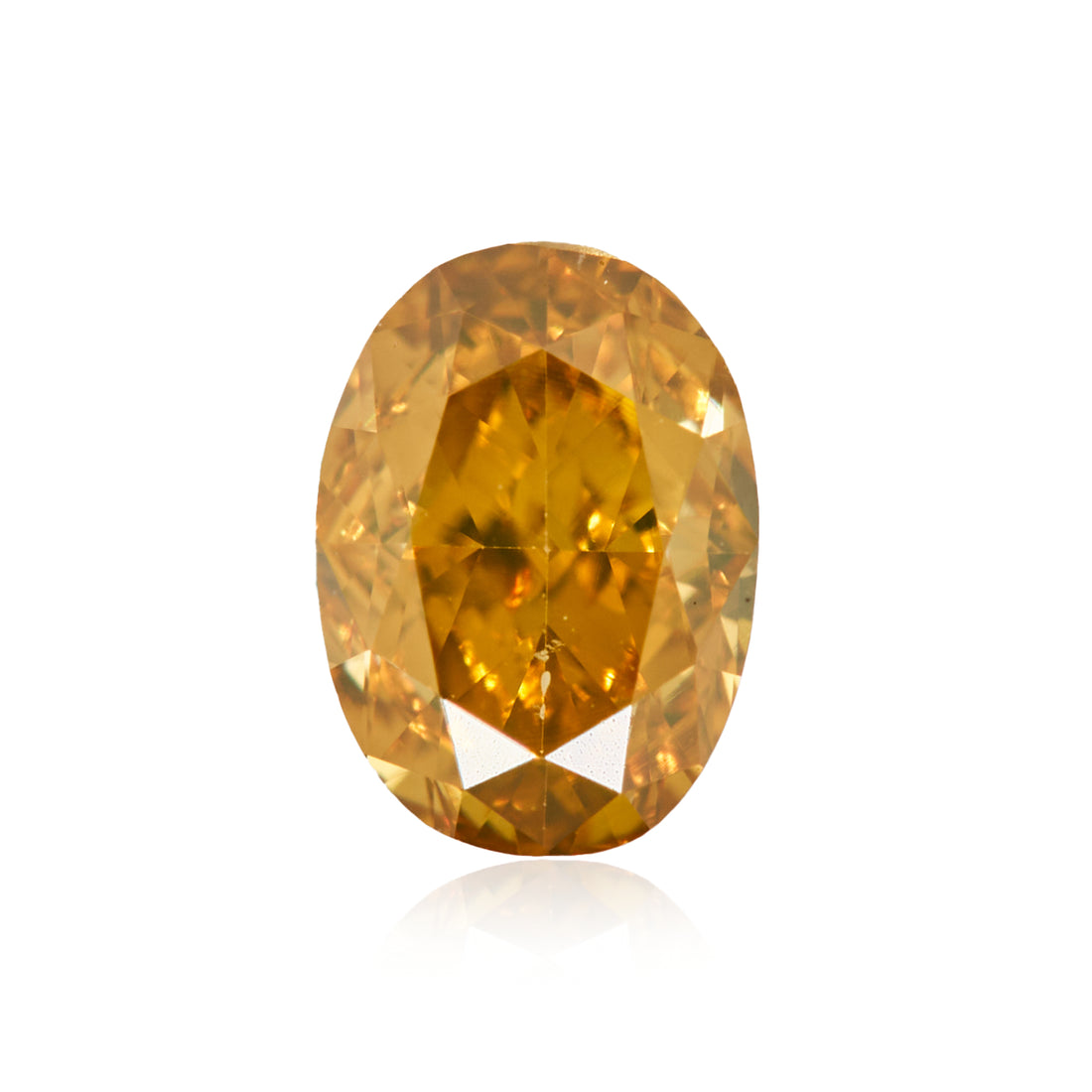 0.36 Carat Fancy Intense Greenish Orangy Yellow Oval Diamond