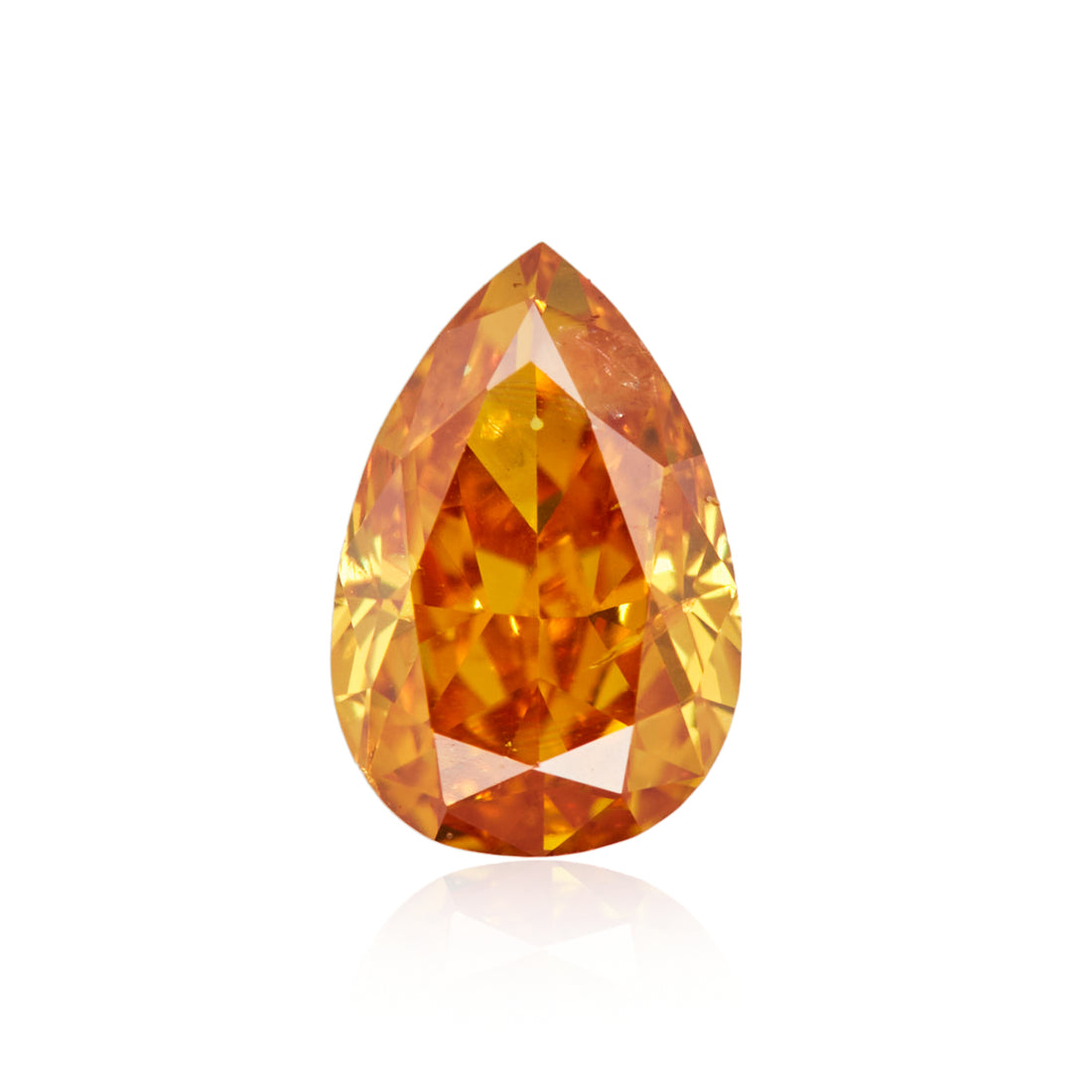 0.23 Carat Fancy Intense Orange Yellow Pear Diamond