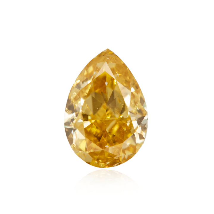 0.24 Carat Fancy Intense Orangy Yellow Pear Diamond