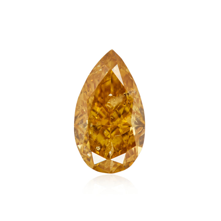 0.25 Carat Fancy Intense Orangy Yellow Pear Diamond