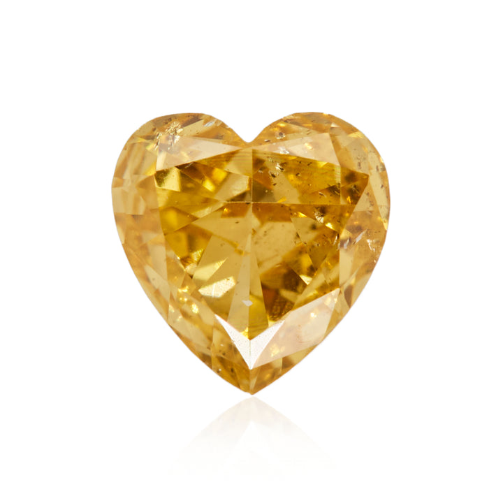 0.19 Carat Fancy Intense Orangy Yellow Heart Diamond