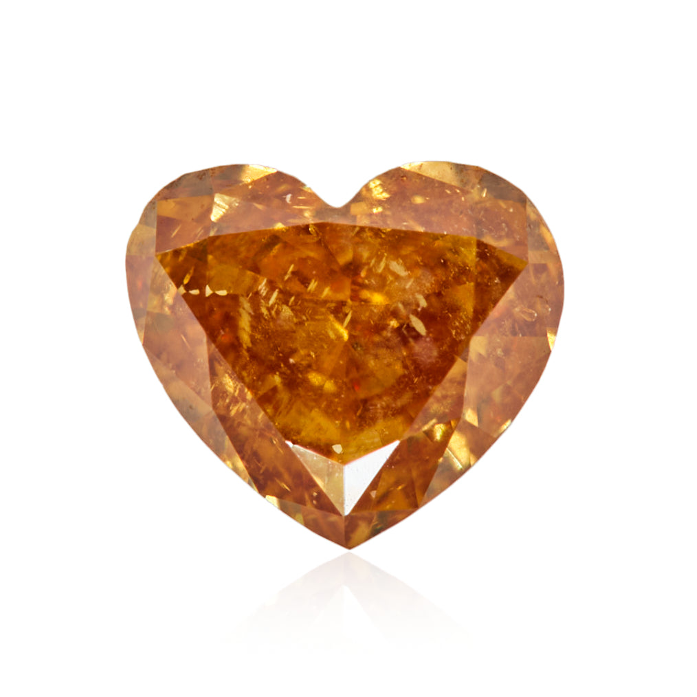 0.28 Carat Fancy Deep Yellowish Orange Heart Diamond