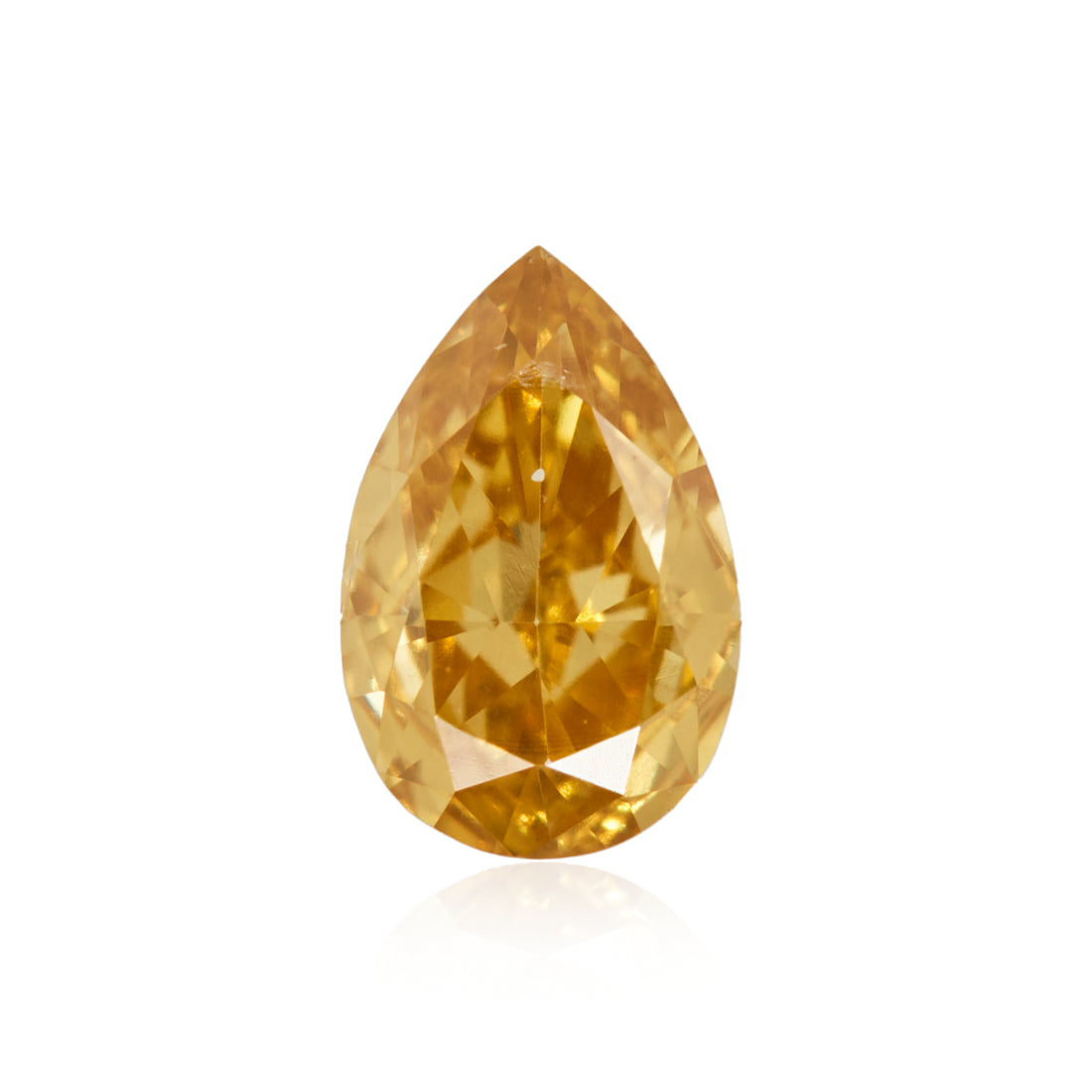 0.25 Carat Fancy Intense Orangy Yellow Pear Diamond