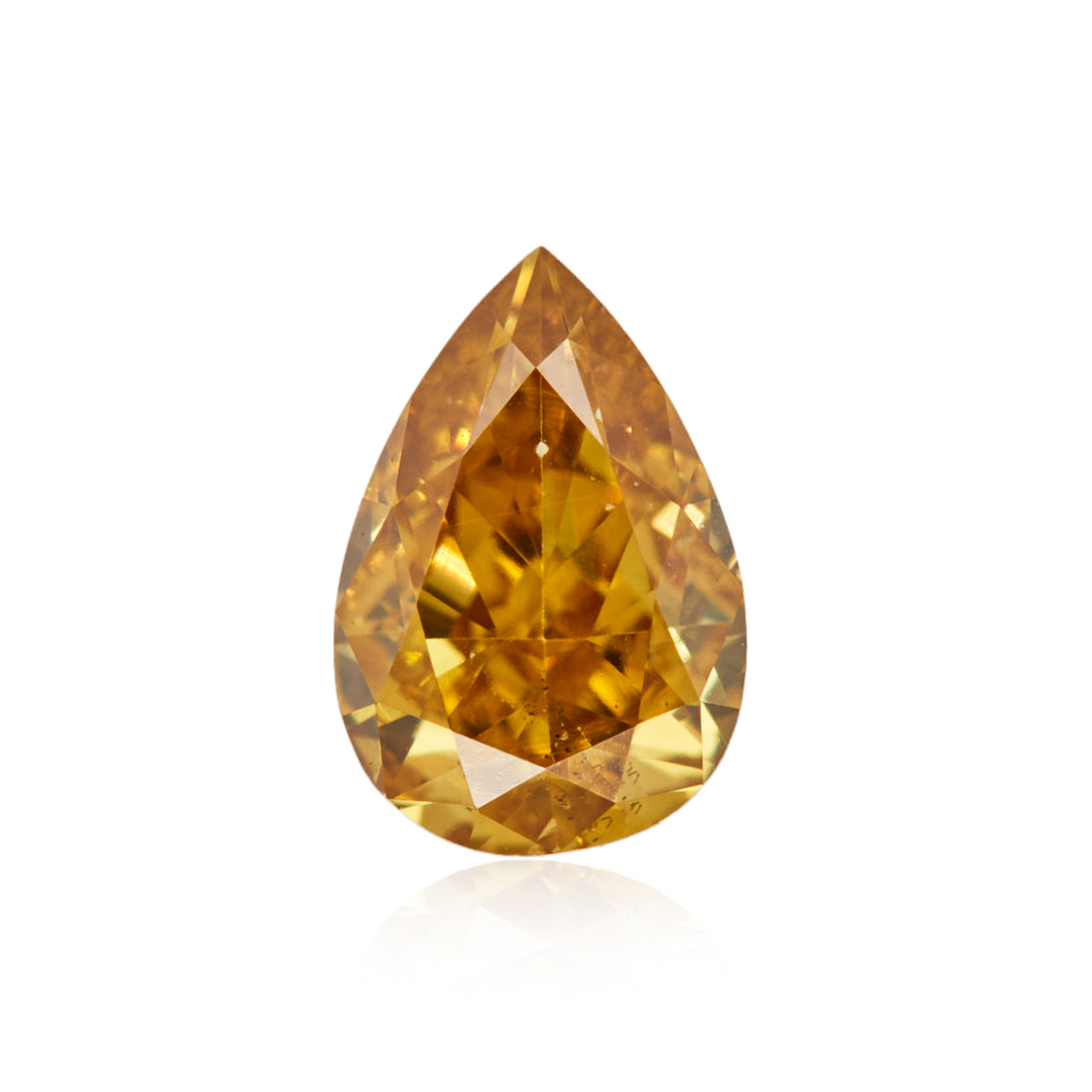 0.22 Carat Fancy Intense Orange Yellow Pear Diamond