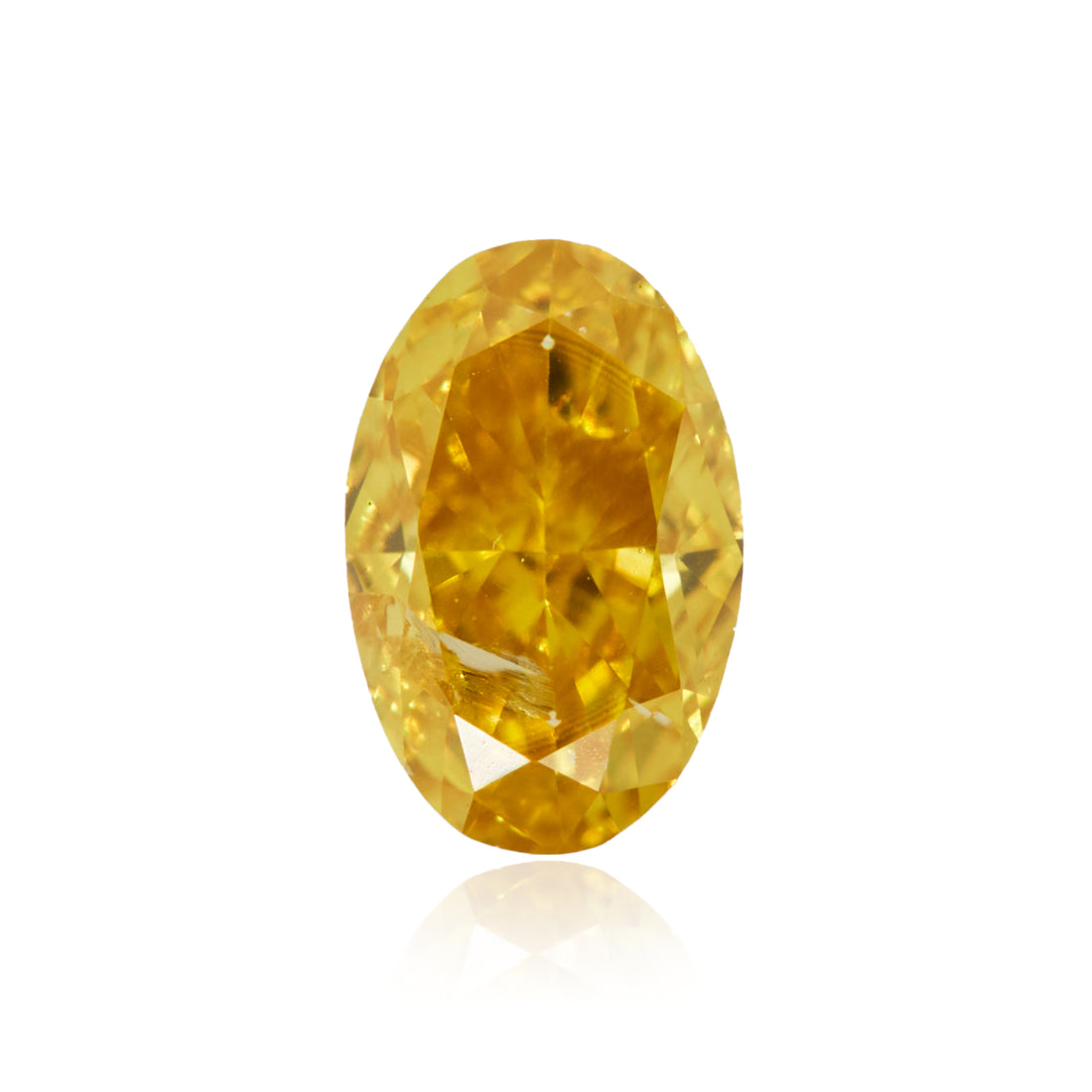 0.21 Carat Fancy Intense Orangy Yellow Oval Diamond