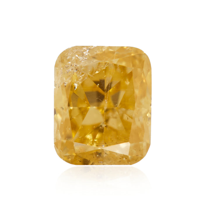 0.23 Carat Fancy Orangy Yellow Cushion Diamond