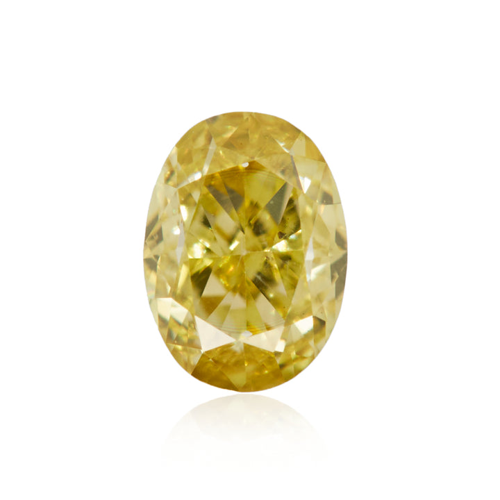 0.23 Carat Fancy Intense Yellow Oval Diamond