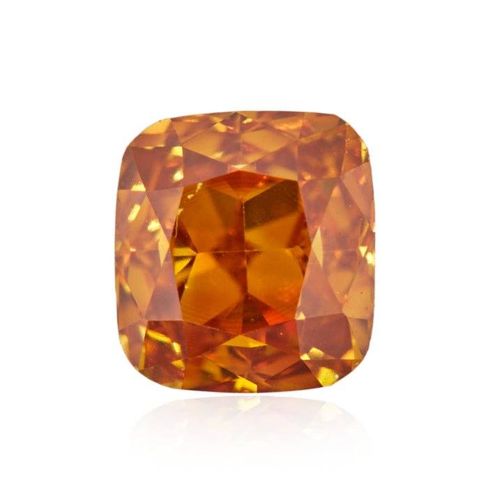 0.26 Carat Fancy Deep Yellow Orange Cushion Diamond