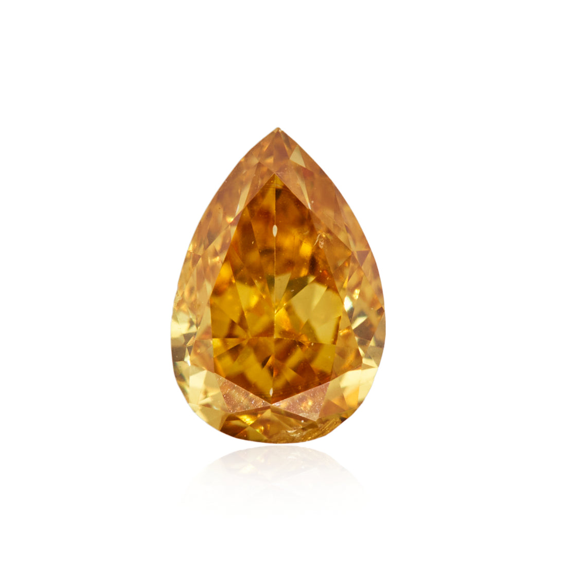 0.20 Carat Fancy Intense Orange Yellow Pear Diamond