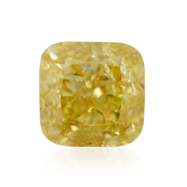 0.25 Carat Fancy Intense Yellow Cushion Diamond