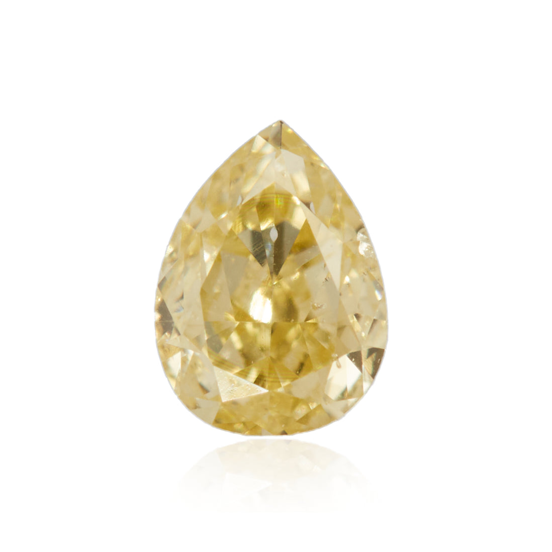 0.19 Carat Fancy Greenish Yellow Pear Diamond