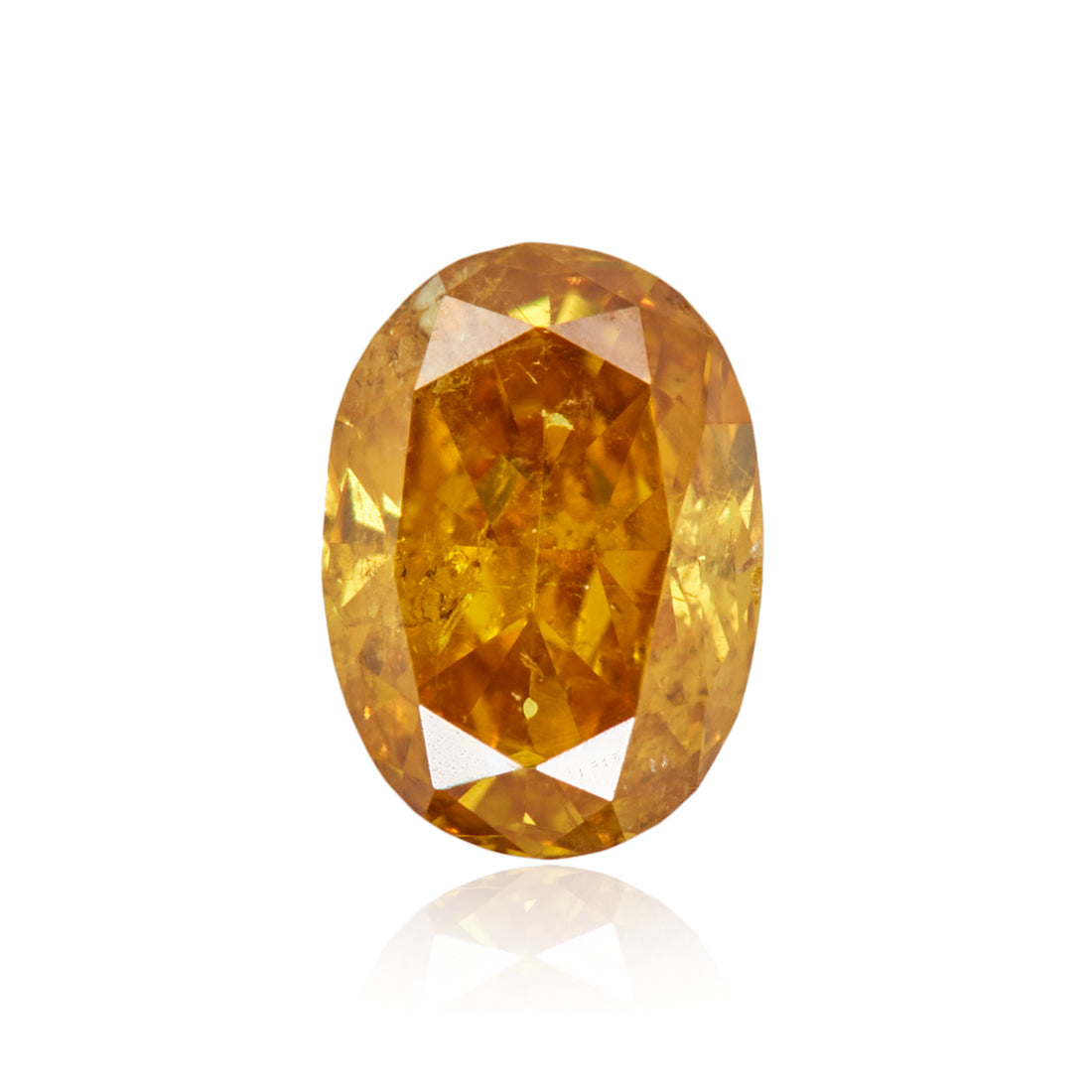 0.25 Carat Fancy Intense Orangy Yellow Oval Diamond