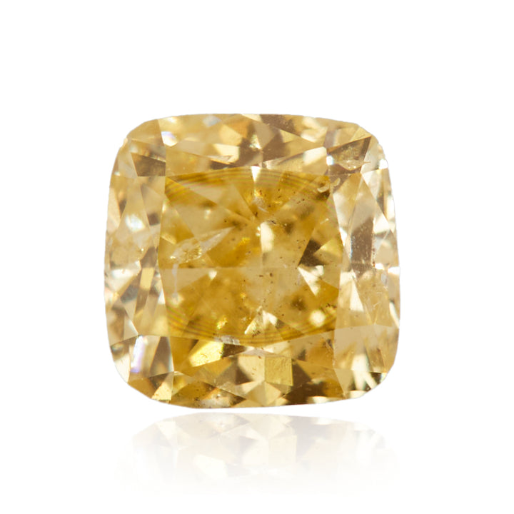 0.22 Carat Fancy Orangy Yellow Cushion Diamond