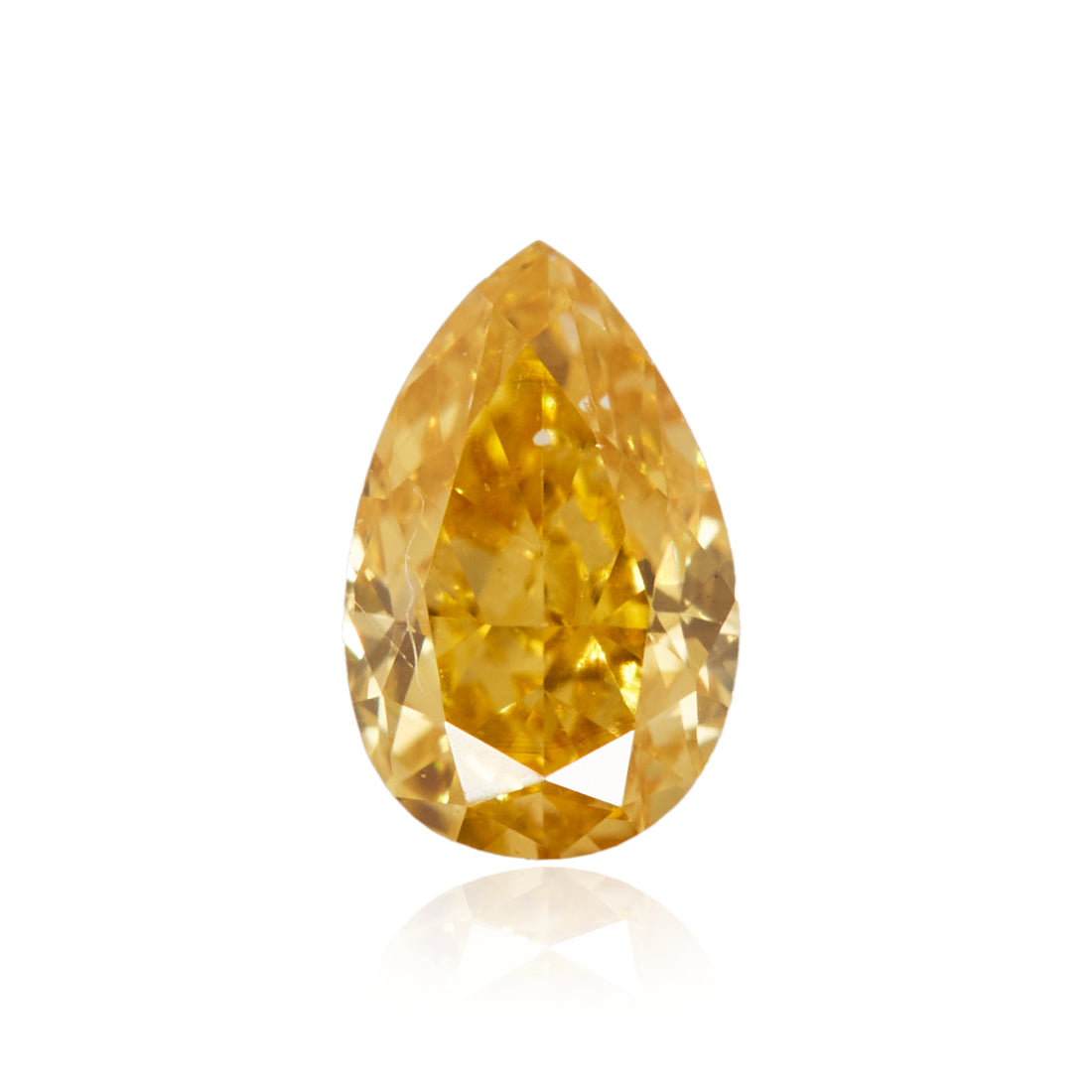 0.19 Carat Fancy Intense Orangy Yellow Pear Diamond