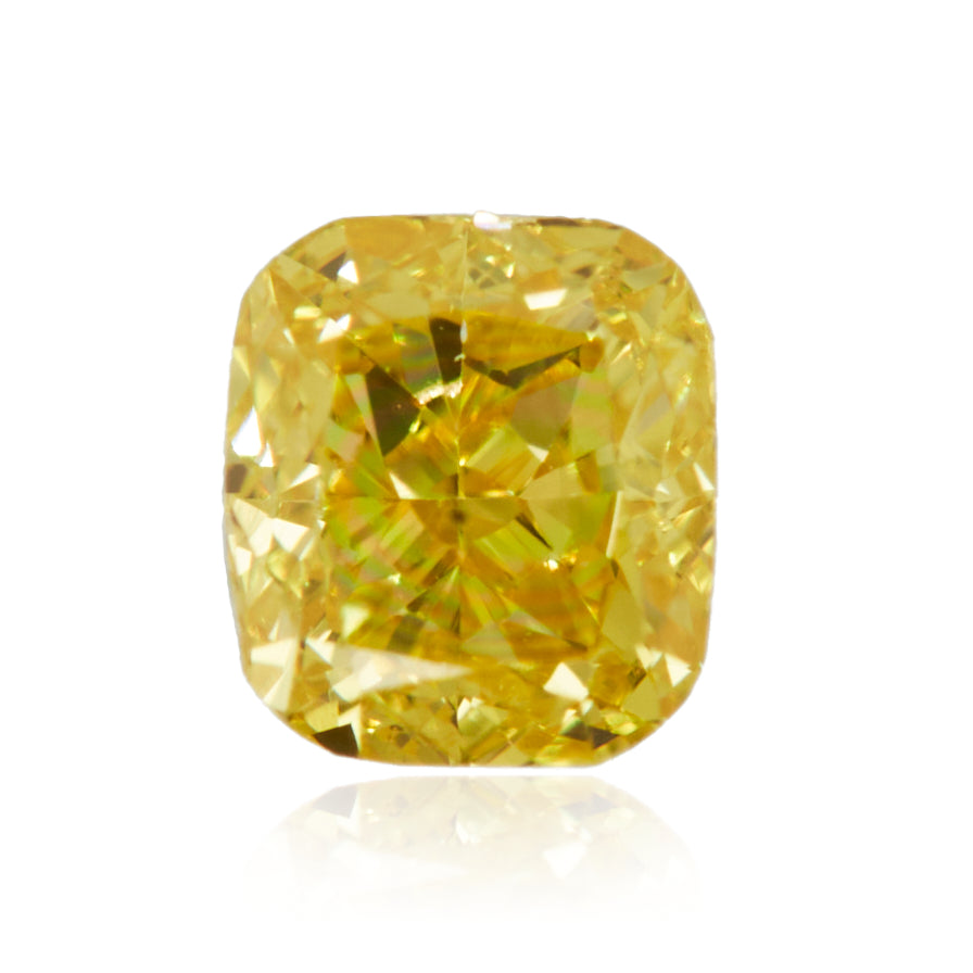 0.20 Carat Fancy Intense Yellow Cushion Diamond