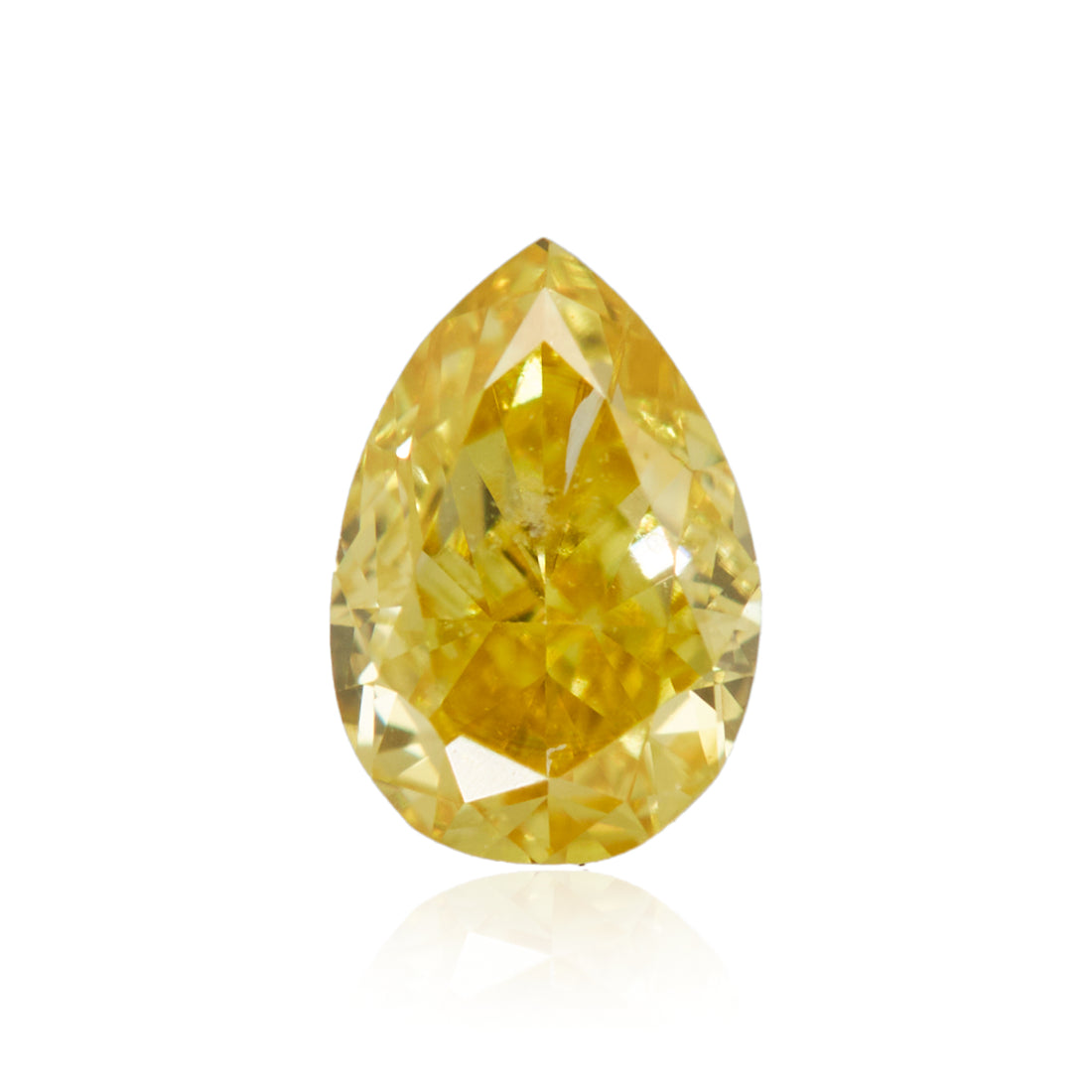 0.22 Carat Fancy Intense Yellow Pear Diamond