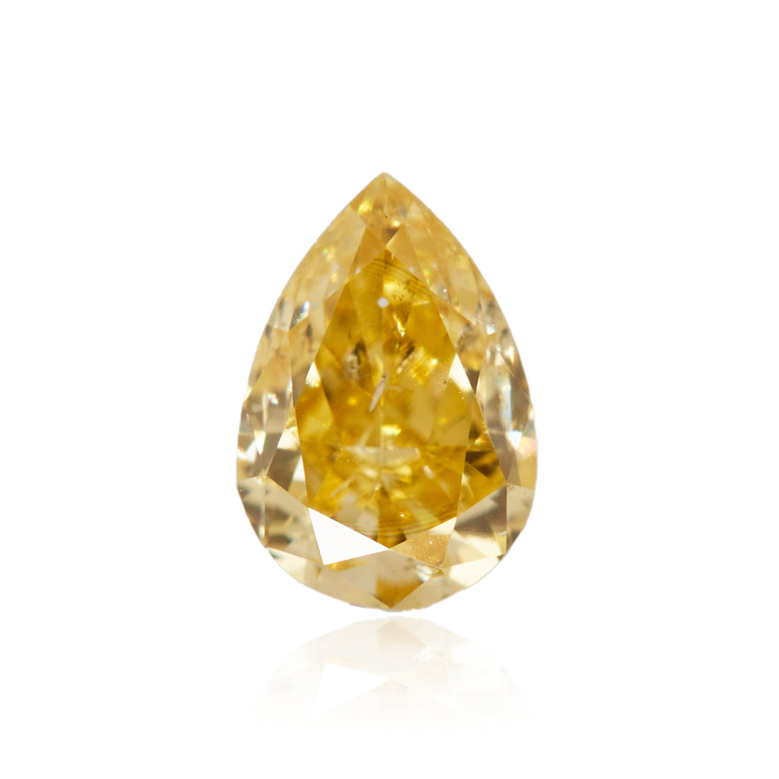 0.19 Carat Fancy Intense Orangy Yellow Pear Diamond