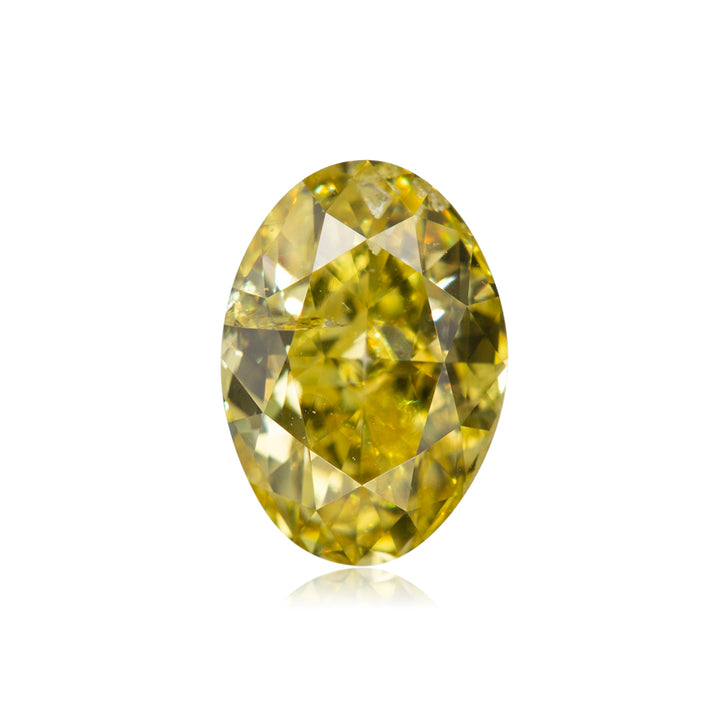 0.92 Carat Fancy Vivid Yellow Oval Diamond