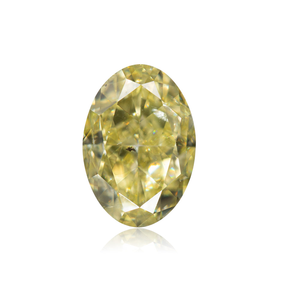 1 Carat Fancy Intense Yellow Oval Diamond