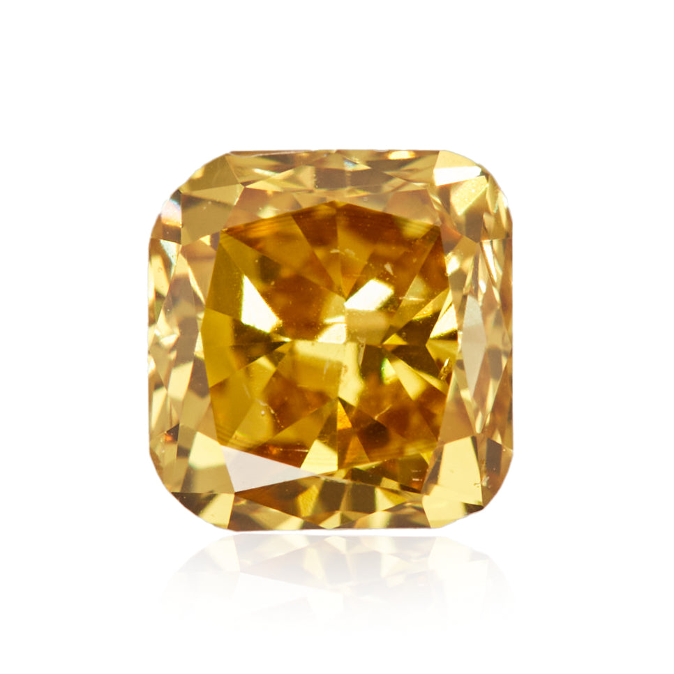 0.29 Carat Fancy Deep Orangy Yellow Cushion Diamond