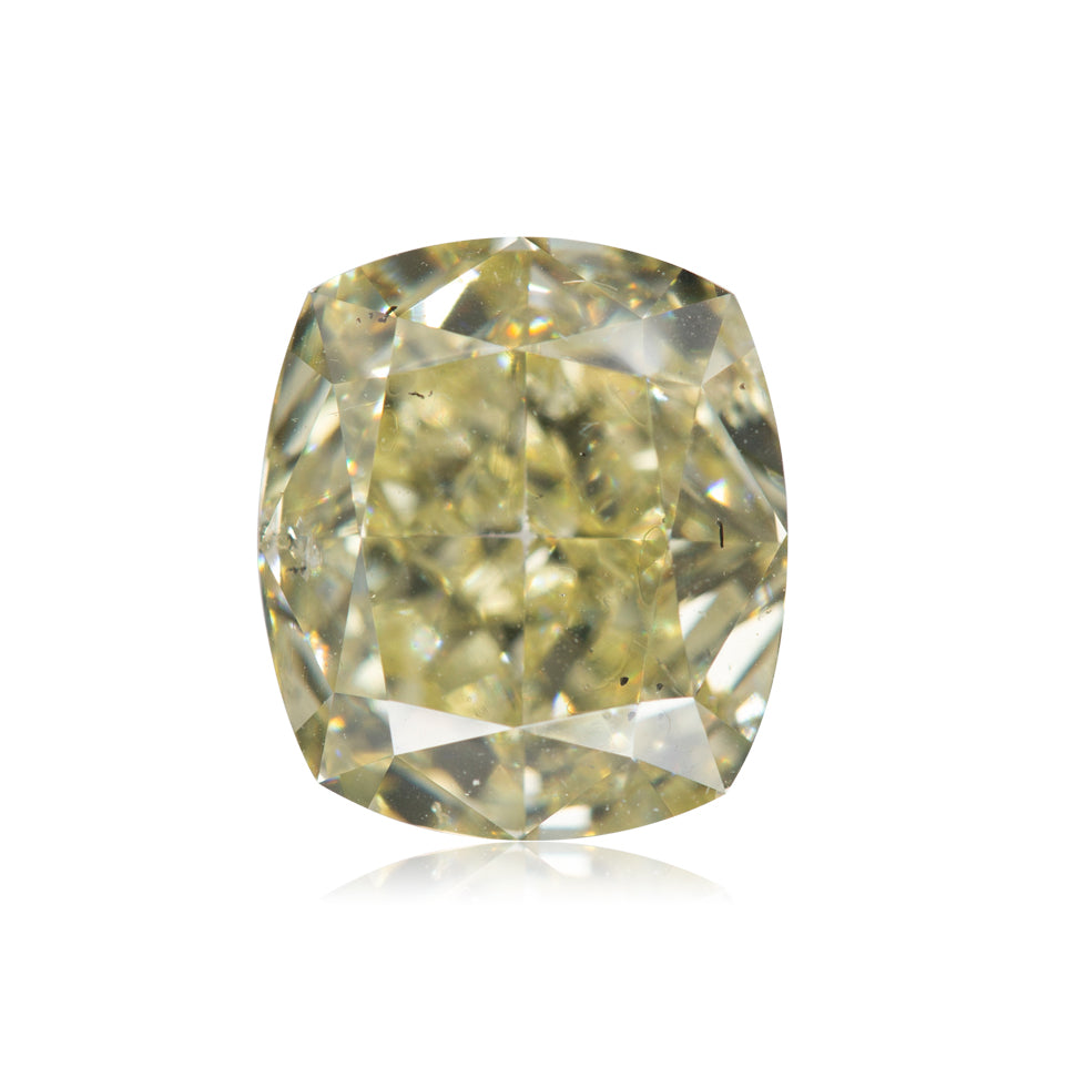 3.02 Carat Fancy Intense Yellow Cushion Diamond