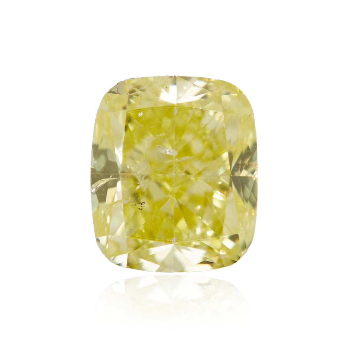 0.34 Carat Fancy Intense Yellow Cushion Diamond