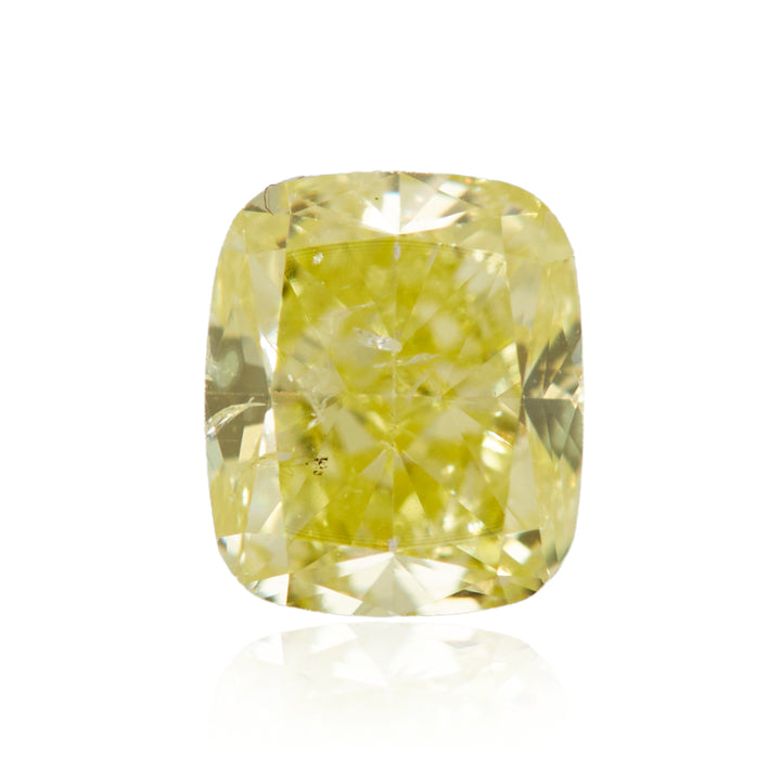 0.34 Carat Fancy Intense Yellow Cushion Diamond