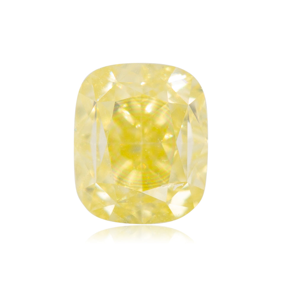 0.3 Carat Fancy Intense Yellow Cushion Diamond