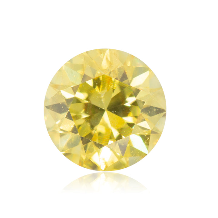 0.31 Carat Fancy Vivid Yellow Round Diamond