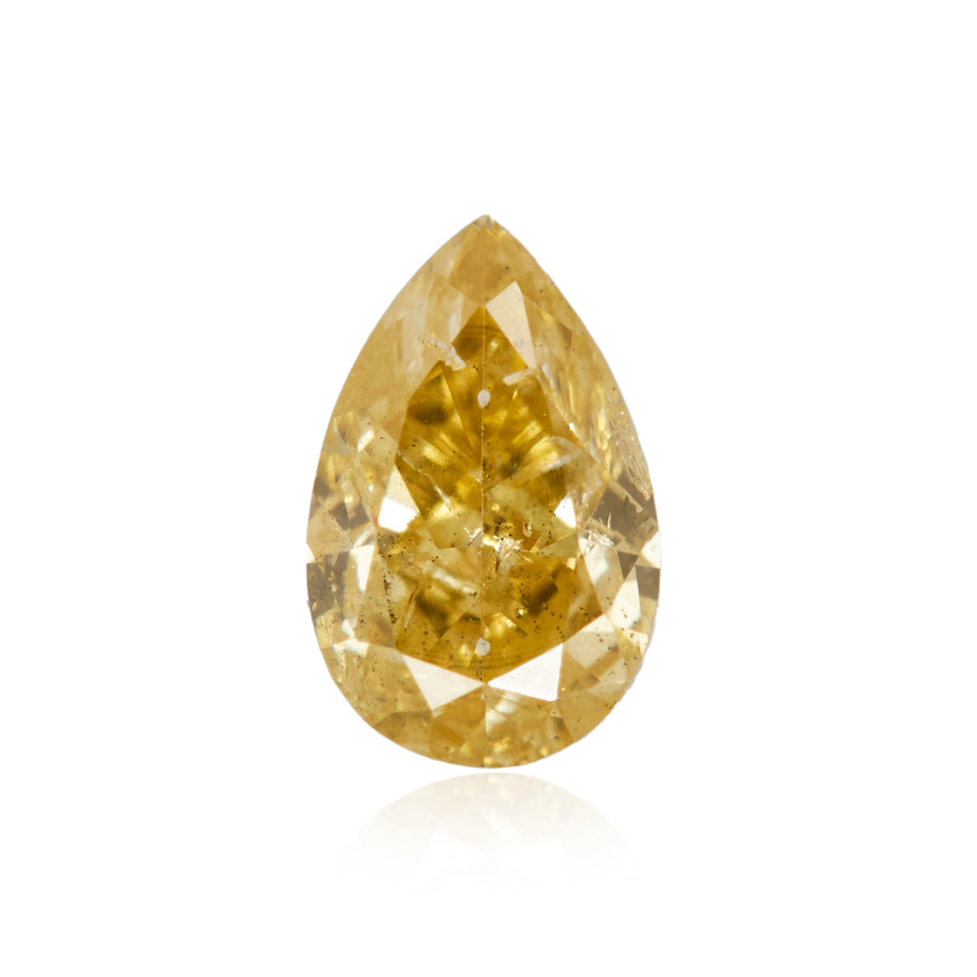 0.20 Carat Fancy Orangy Yellow Pear Diamond