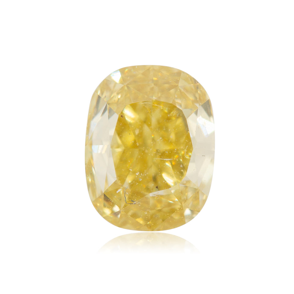 1 Carat Fancy Intense Yellow Cushion Diamond