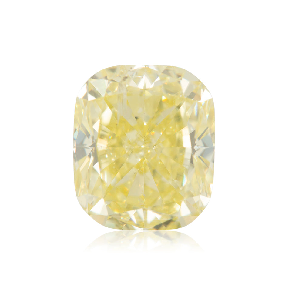 3.11 Carat Fancy Intense Yellow Cushion Diamond