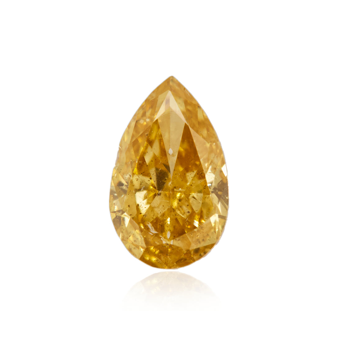 0.22 Carat Fancy Intense Orange Yellow Pear Diamond