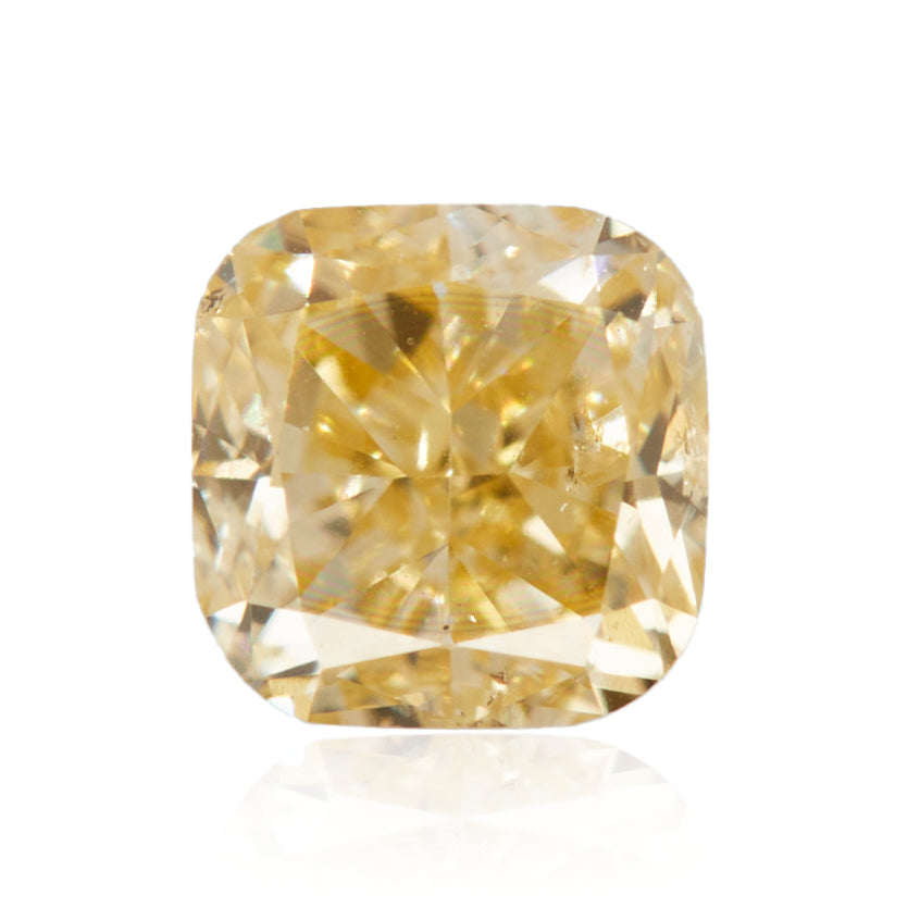 0.20 Carat Fancy Light Orangy Yellow Cushion Diamond