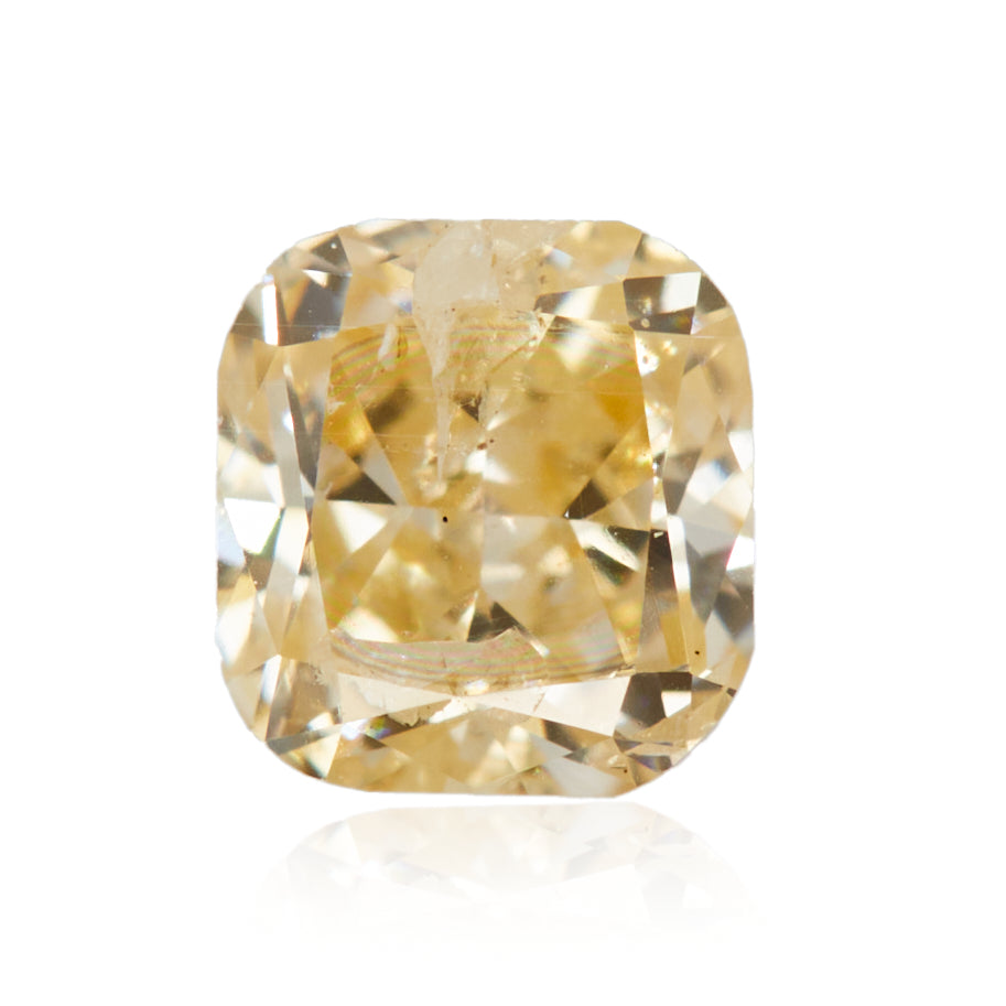 0.20 Carat Fancy Light Orangy Yellow Cushion Diamond