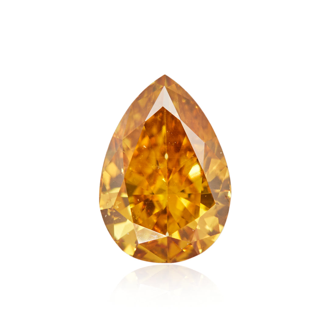 0.28 Carat Fancy Intense Orange Yellow Pear Diamond