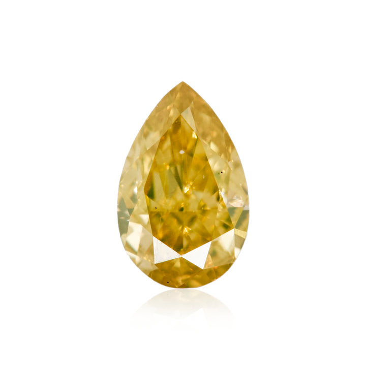 0.25 Carat Fancy Intense Greenish Yellow Pear Diamond