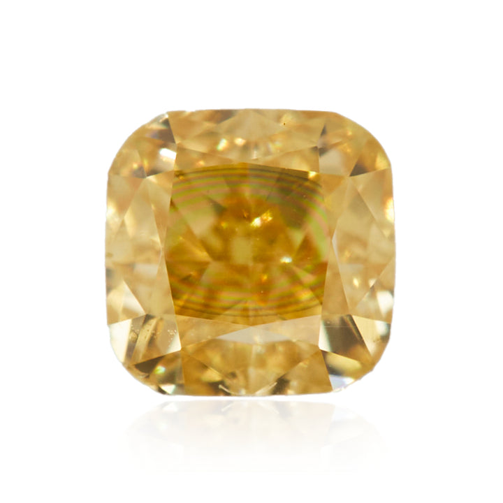 0.19 Carat Fancy Intense Orangy Yellow Square Cushion Diamond