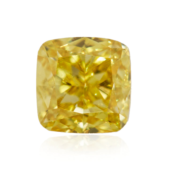 0.27 Carat Fancy Intense Yellow Square Cushion Diamond