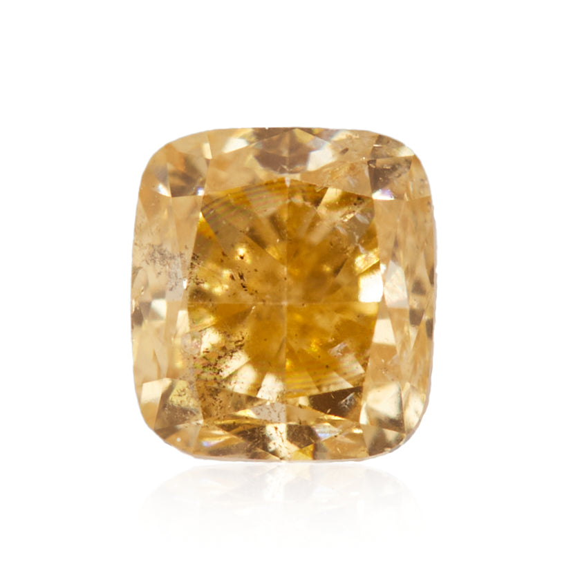 0.20 Carat Fancy Orangy Yellow Cushion Diamond