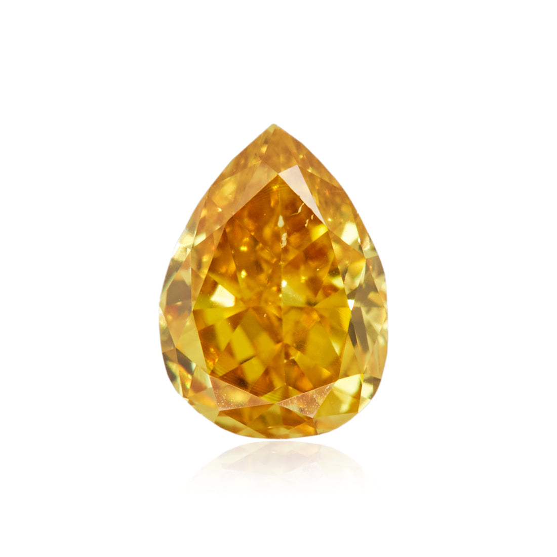 0.21 Carat Fancy Intense Orangy Yellow Pear Diamond