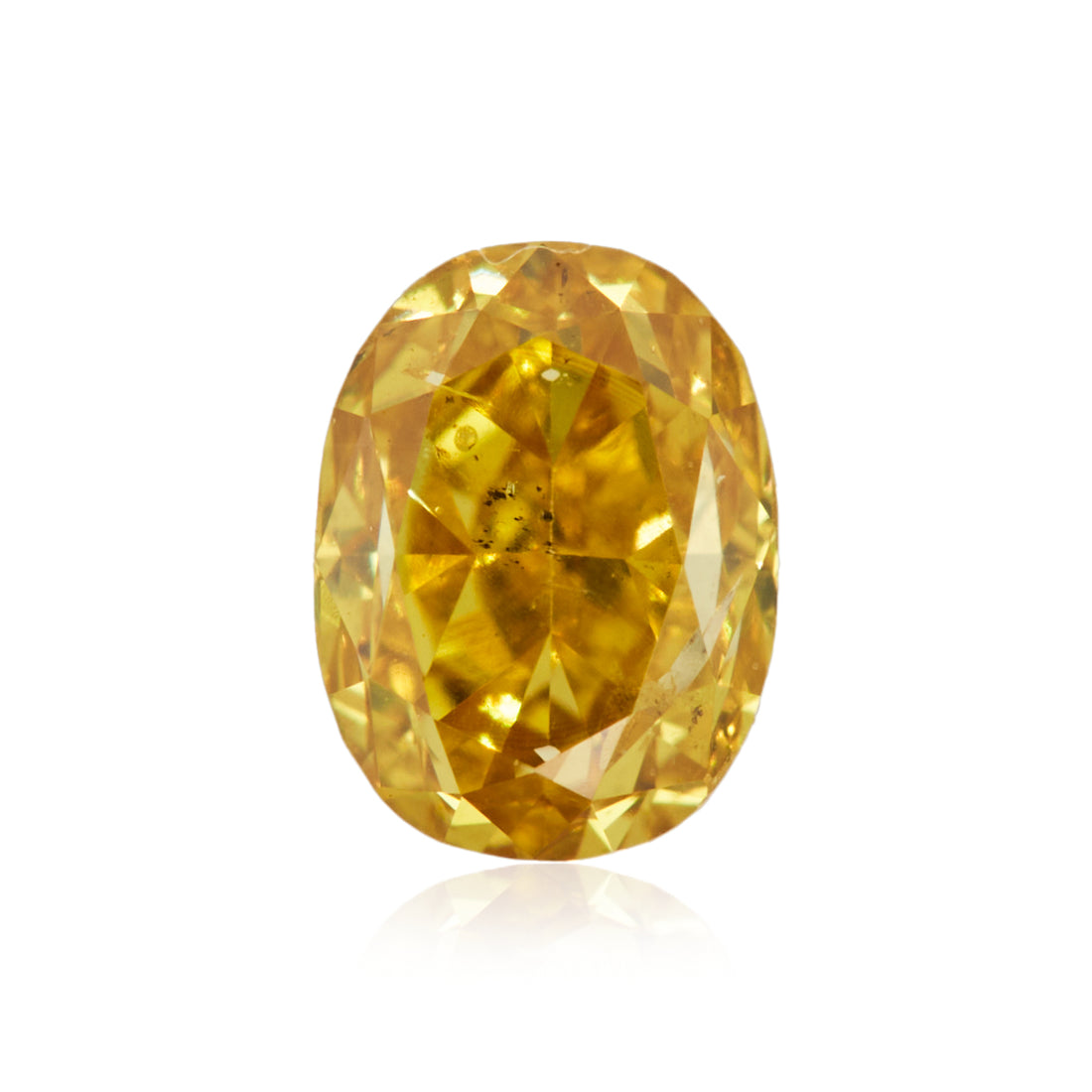 0.27 Carat Fancy Intense Orangy Yellow Oval Diamond