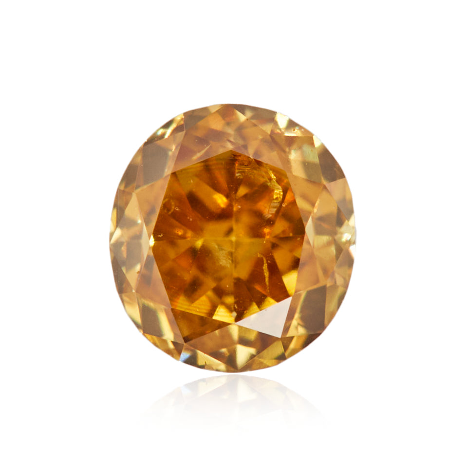 0.25 Carat Fancy Deep Orangy Yellow Oval Diamond