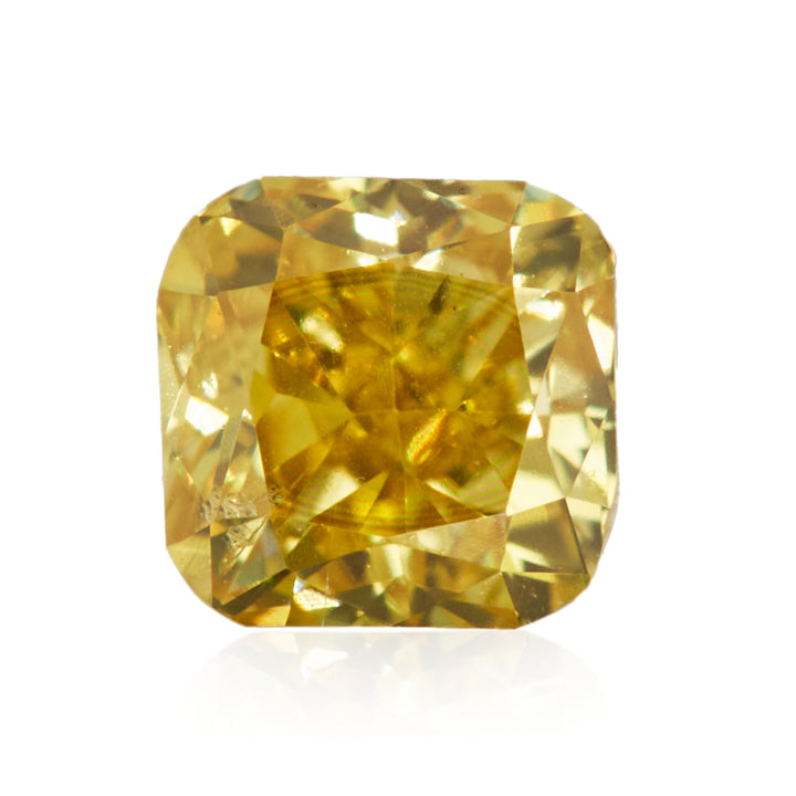 0.24 Carat Fancy Intense Orangy Yellow Cushion Diamond